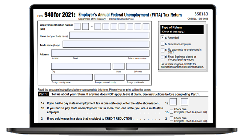 IRS Form 940 Amendment for 2021